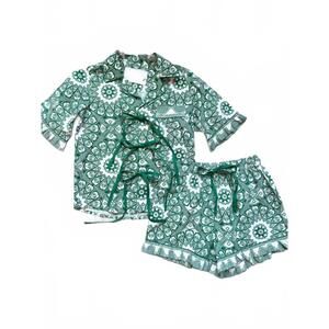 NEW HEART OF GRACE women's bow front short pajamas in evergreen